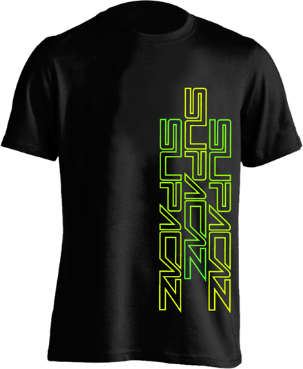 Supacaz T-shirt STR8 UP - Sort/Gul/Grøn